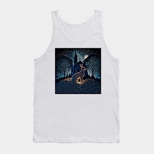 Hare, Pagan Hare, Pagan Art, Moon, Animal, Tank Top